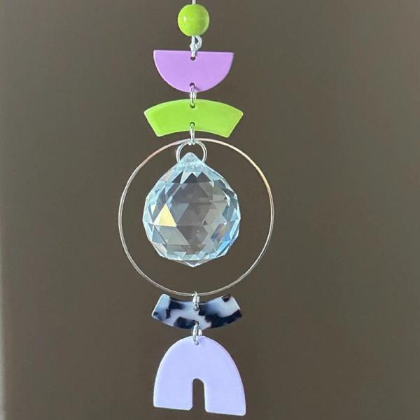 Sonnenfänger Fenster flieder grün Suncatcher Regenbogen Kristall bunt Leo Pop lila Animal Prisma Acrylglas Sonnenkristall Wohnzimmer